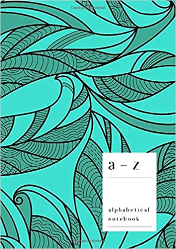 A-Z Alphabetical Notebook: A5 Medium Ruled-Journal with Alphabet Index | Ornamental Abstract Floral Cover Design | Turquoise indir