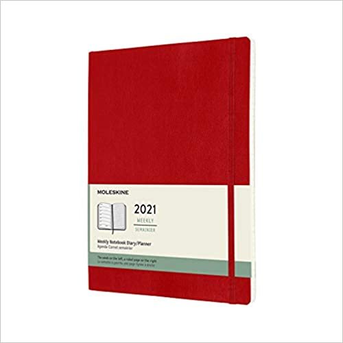 Moleskine 2021 Weekly Planner, 12M, Extra Large, Scarlet Red, Soft Cover (7.5 x 9.75)