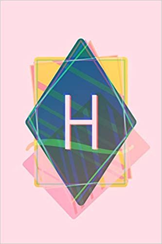 indir H: Pink Pastel Vaporwave Aesthetic Monogram Journal / Composition Notebook with Initial - 6” x 9” - College Ruled / Lined