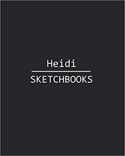 indir Heidi Sketchbook: 140 Blank Sheet 8x10 inches for Write, Painting, Render, Drawing, Art, Sketching and Initial name on Matte Black Color Cover , Heidi Sketchbook