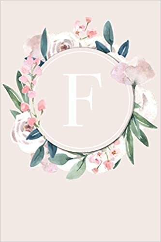 indir F: 110 College-Ruled Pages (6 x 9) | Monogram Journal and Notebook with a Classic Light Pink Background of Vintage Floral Roses and Peonies in a ... Journal | Monogramed Composition Notebook