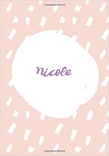 indir Nicole: 7x10 inches 110 Lined Pages 55 Sheet Rain Brush Design for Woman, girl, school, college with Lettering Name,Nicole