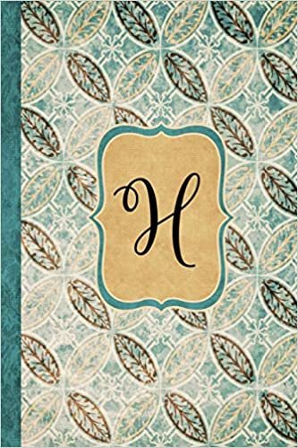 indir H: Beautiful Monogram Journal H, Vintage Pattern Style with lined pages