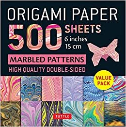 تحميل Origami Paper 500 sheets Marbled Patterns 6&quot; (15 cm): Tuttle Origami Paper: Double-Sided Origami Sheets Printed with 12 Different Designs (Instructions for 6 Projects Included)
