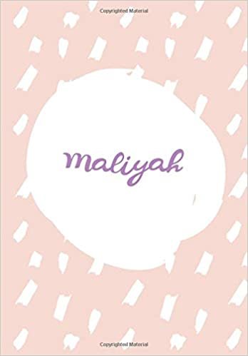 Maliyah: 7x10 inches 110 Lined Pages 55 Sheet Rain Brush Design for Woman, girl, school, college with Lettering Name,Maliyah indir
