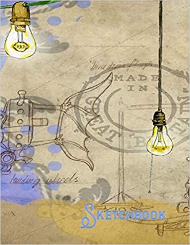 تحميل Sketchbook: Steampunk Victorian Gothic Mechanical Fashions for Teens and Adults, Easy to Challenging, Relaxation and Stress Relieving, Lilac with Lightbulbs
