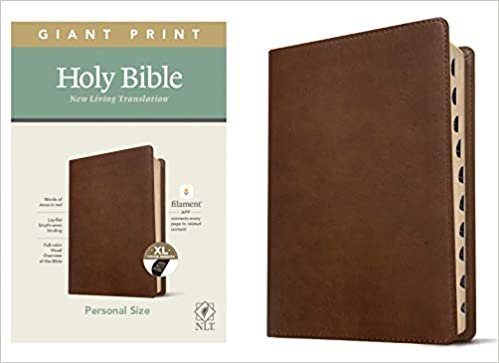 Holy Bible: Nlt Personal Size Giant Print Bible, Filament Enabled Edition Red Letter, Leatherlike, Rustic Brown