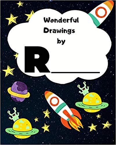 Wonderful Drawings By R_______: Sketchbook for Boys, Blank paper for drawing and creative doodling or writing. Space themed design 8x10 120 Pages indir