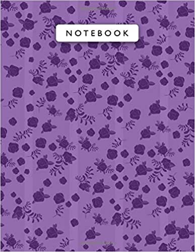 Notebook Indigo Color Mini Vintage Rose Flowers Lines Patterns Cover Lined Journal: College, 110 Pages, Work List, 21.59 x 27.94 cm, Wedding, Monthly, A4, Planning, 8.5 x 11 inch, Journal