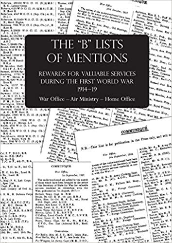 indir The &quot;b&quot; Lists of Mentions: Rewards for Valuable Services during the First World War 1914-19 War Office - Air Ministry - Home Office