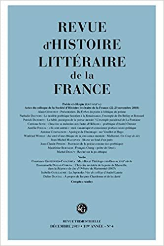 Revue d'Histoire Litteraire de la France: 4 - 2019, 119e année - n° 4 indir