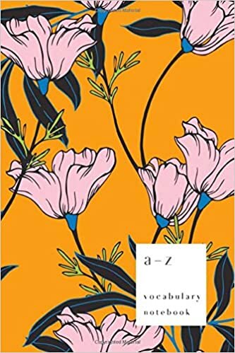 indir A-Z Vocabulary Notebook: 6x9 Medium Journal 2 Columns with Alphabet Index | Drawing Blossom Flower Cover Design | Orange