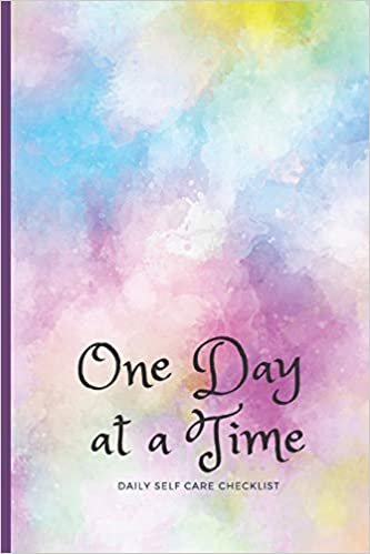 One Day at a Time: Daily Personal Inventory - Self Care - Blank Journal Notebook with Prompts for checking in - Water Color Cover