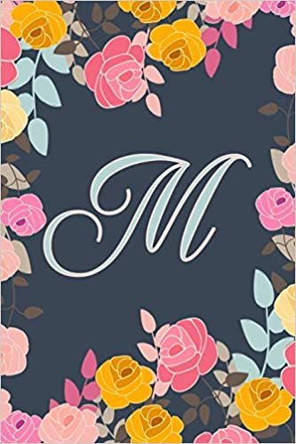 indir M: Letter M Journal, Ditzy Flowers, Personalized Notebook Monogram Initial, 6 x 9