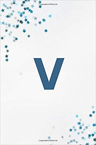 indir Letter V Initial Monogram Notebook: Blue Confetti Monogrammed Blank Lined Note Book, 6x9 Lined Notebook/Journal/Diary , 100 pages