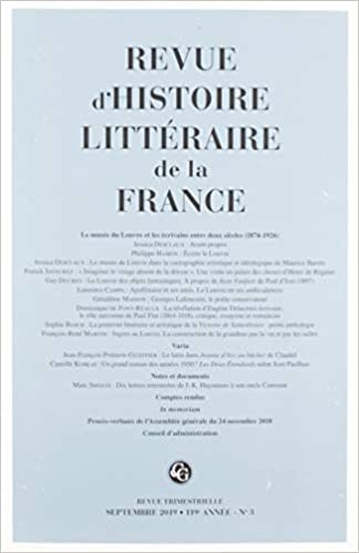 Revue d'Histoire Litteraire de la France: 3 - 2019, 119e année - n° 3 indir