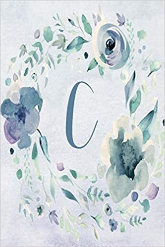 indir Notebook 6”x9”, Letter C - Blue Purple Floral Design: College-ruled, lined format exercise book with flowers, alphabet letters, initials series. ... C - Blue Purple Floral Design Notebook 6”x9”)