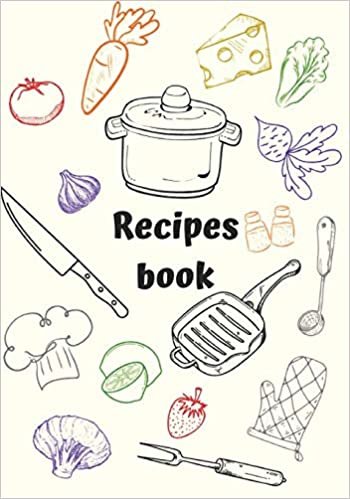 Recipes book: Recipe binder: Elegant recipe holder to Write In Recipe cards, chic Food Graphics design, Document all Your recipe box and Notes for ... recipe keeper, 100-Pages 7" x 10" V 9.0 indir