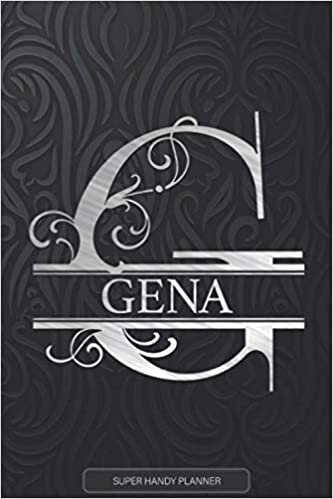 Gena: Monogram Silver Letter G The Gena Name - Gena Name Custom Gift Planner Calendar Notebook Journal indir