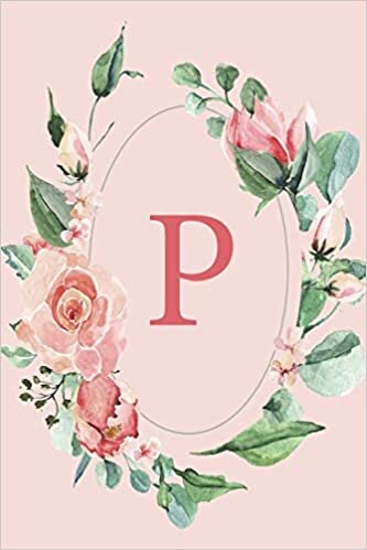 indir P: Pink Roses and Peonies Monogram Sketchbook | 110 Sketchbook Pages (6 x 9) | Floral Watercolor Monogram Sketch Notebook | Personalized Initial Letter Journal | Monogramed Sketchbook
