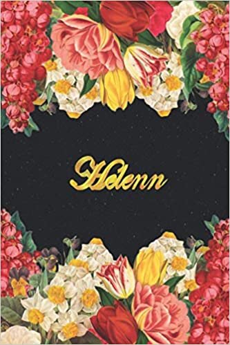 Helenn: Lined Notebook / Journal with Personalized Name, & Monogram initial H on the Back Cover, Floral cover, Gift for Girls & Women indir