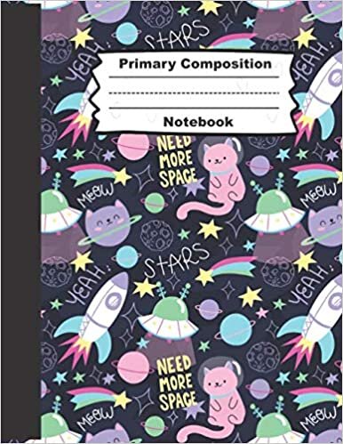 primary composition notebook: Dotted Midline and Picture Space | Grades K-2 School Exercise Book | 120 Story Pages - (Kids Space Composition Notebooks) indir