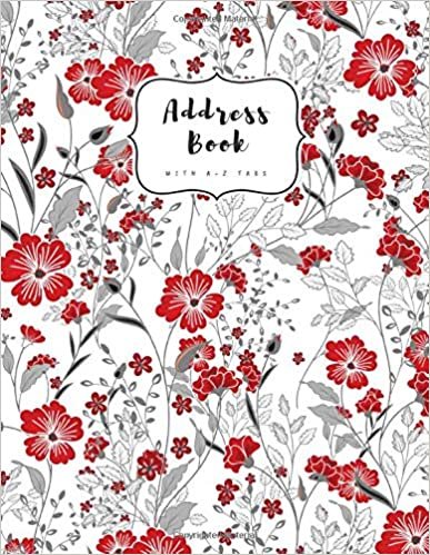 Address Book with A-Z Tabs: A4 Contact Journal Jumbo | Alphabetical Index | Large Print | Botanical Wild Flower Design White indir