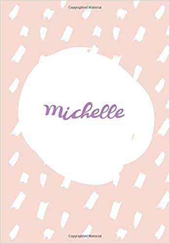 indir Michelle: 7x10 inches 110 Lined Pages 55 Sheet Rain Brush Design for Woman, girl, school, college with Lettering Name,Michelle