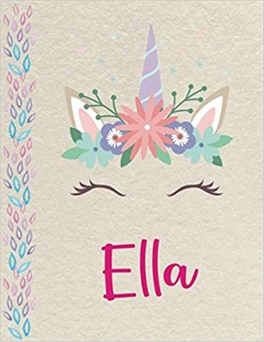 indir Ella: Personalized Unicorn Primary Composition Notebook for girls with pink Name: handwriting practice paper for Kindergarten to 2nd Grade Elementary ... composition books k 2, 8.5x11 in, 110 pages )
