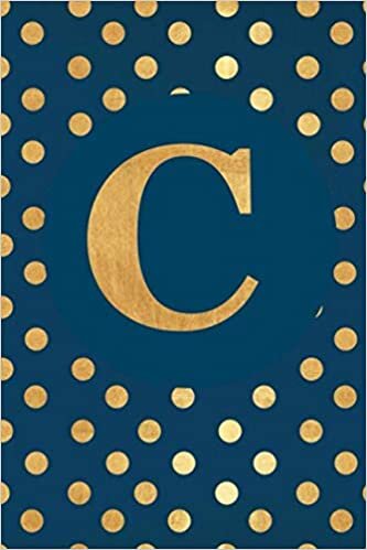 C: Blue and Gold Polka Dot Cover Design Monogram Initial Composition College Ruled Notebook (Monogrammed gifts) indir