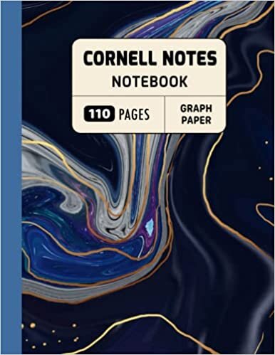 Cornell Notes Notebook: Black Marble Cornell Note-Taking System For High School & College Students With Graph Ruled Paper