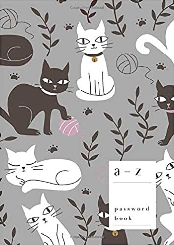A-Z Password Book: B6 Small Password Notebook with A-Z Alphabet Index | Funny Cat Activity Design | Gray