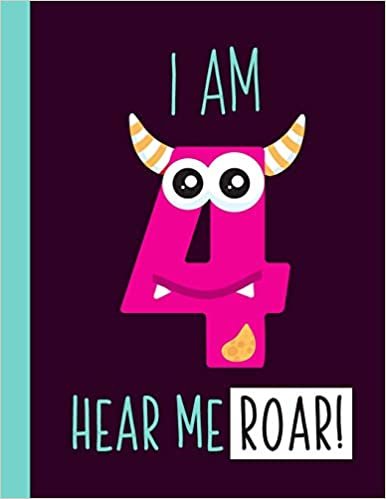 indir I Am 4 Hear Me Roar!: A 4-Year-Old Girl Pink Monster Primary Composition Notebook For Girls Grades K-2 Featuring Handwriting Lines