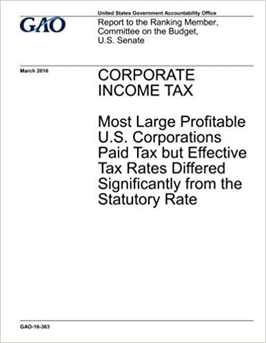 indir CORPORATE  INCOME TAX  Most Large Profitable  U.S. Corporations  Paid Tax but Effective  Tax Rates Differed  Significantly from the  Statutory Rate