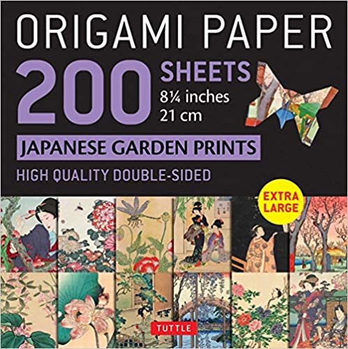 Origami Paper 200 Sheets Japanese Garden Prints 8 1/4in 21cm: Extra Large Tuttle Origami Paper: High-quality Double Sided Origami Sheets Printed With 12 Different Prints Instructions for 6 Projects Included (Stationery)