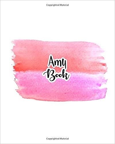 indir Amy Book: 100 Sheet 8x10 inches for Notes, Plan, Memo, for Girls, Woman, Children and Initial name on Pink Water Clolor Cover