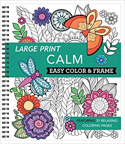  بدون تسجيل ليقرأ Large Print Easy Color & Frame - Calm (Adult Coloring Book)
