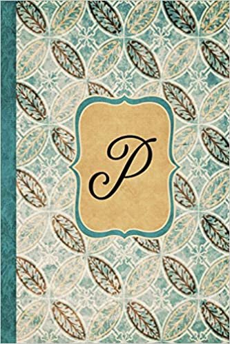 indir P: Beautiful Monogram Journal P, Vintage Pattern Style with lined pages