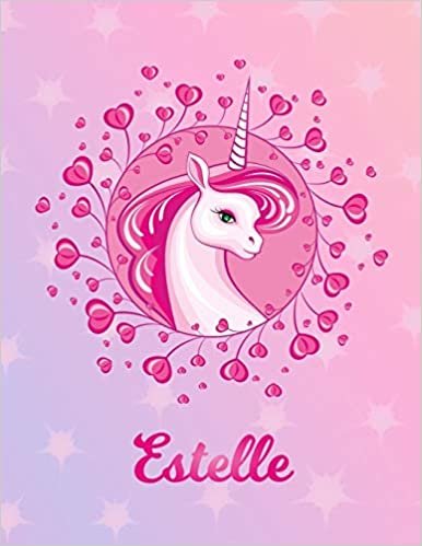 Estelle: Unicorn Sheet Music Note Manuscript Notebook Paper | Magical Horse Personalized Letter V Initial Custom First Name Cover | Musician Composer ... Notepad Notation Guide | Compose Write Songs indir