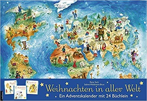 Weihnachten in aller Welt: Adventskalender mit 24 Büchern (Adventskalender mit Geschichten für Kinder / Mit 24 Mini-Büchern) indir