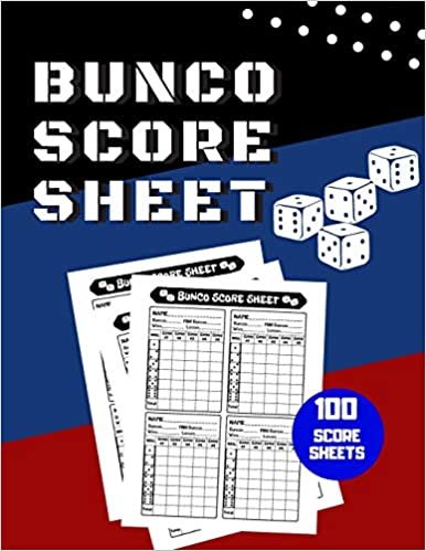 Bunco Score Sheet: V.22 100 Bunco Score Pad for Dice game / Bunco Scorekeeping / Score Keeping Book Large size indir