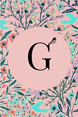 indir G: Monogram Initial R Notebook for Women, Girls and School, Pink Floral, 6*9&quot; 110 Lined pages