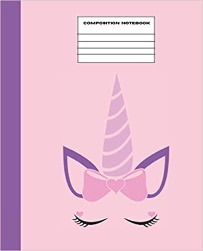 indir COMPOSITION NOTEBOOK: PURPLE PINK UNICORN HEART COVER DESIGN/BLANK AND LINES JOURNAL , COLLEGE RULE RULED PAPER/ FOR KIDS GRADE K – 2, ... ADULTS , BOYS / FOR STUDENTS , PROFESSIONAL