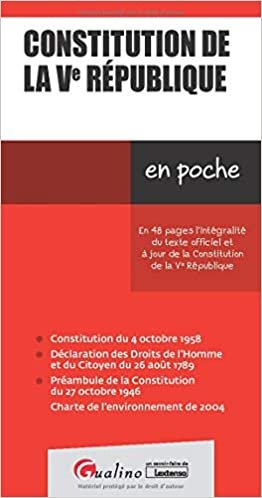Constitution de la Ve République: Le texte officiel de la Constitution de la Ve République (2020) (En Poche) indir
