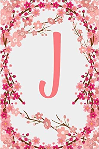 indir J: Letter J Monogram Initials Japanese Cherry Blossom Flowers Floral Notebook &amp; Journal