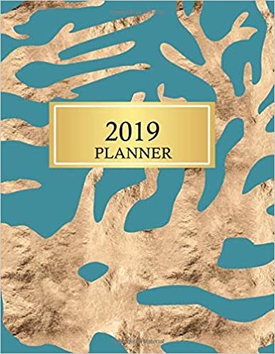 2019 Planner: Rose Gold Coral Planner - January - December 2019 Weekly Monthly Planner - Weekly Diary Monthly Yearly Calendar - Large Schedule Journal Organizer indir