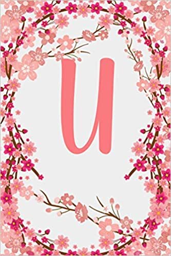 indir U: Letter U Monogram Initials Japanese Cherry Blossom Flowers Floral Notebook &amp; Journal