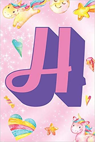 indir H: Personalized Monogram Initial For First Or Last Name, Unicorn Design on Pink Star Dream Fantasy Pattern, Lined Paper Note Book For Girls To Draw, ... Adult Journal With Hearts Flowers Candy)