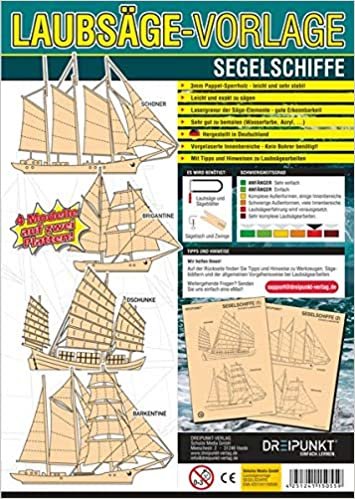 Laubsägevorlage Segelschiffe: Laubsägevorlage für vier große Segelschiffe aus hochwertigem 3mm Pappelsperrholz
