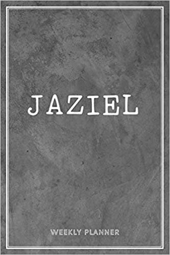 Jaziel Weekly Planner: Custom Name Personal To Do List Academic Schedule Logbook Organizer Appointment Student School Supplies Time Management Men Grey Loft Cement Wall Art